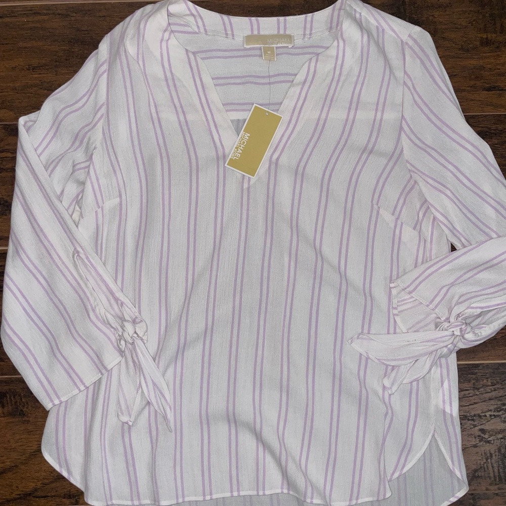 striped loose michael kors top